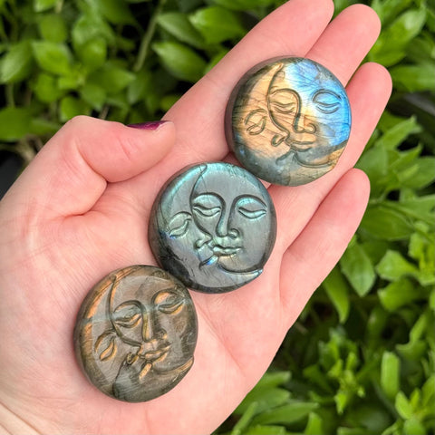 Ravenstone Crystals Labradorite Sun & Moon Face