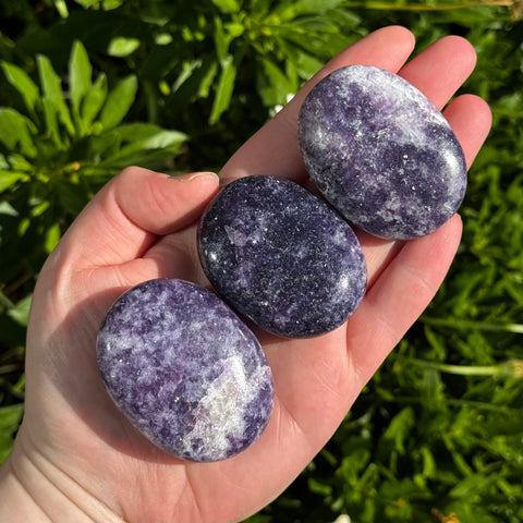Ravenstone Crystals Lepidolite Palm Stone