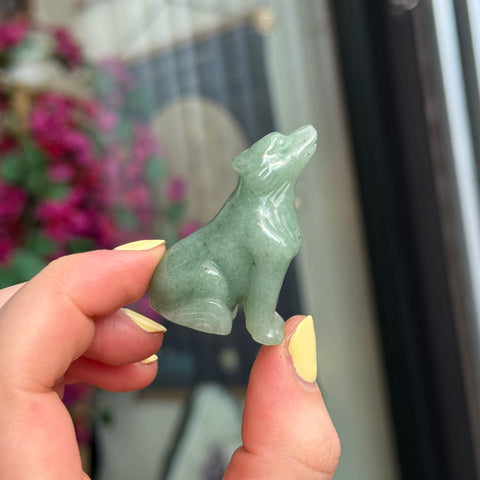 Ravenstone Crystals Little Aventurine Wolf