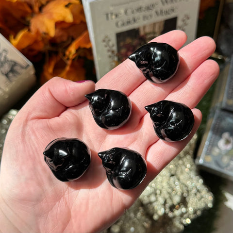 Ravenstone Crystals Little Obsidian Sleeping Cat