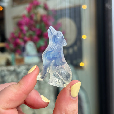 Ravenstone Crystals Little Opalite Wolf