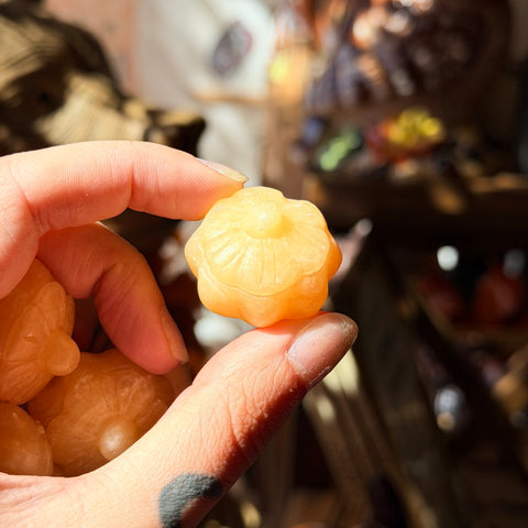 Ravenstone Crystals Little Orange Calcite Pumpkin