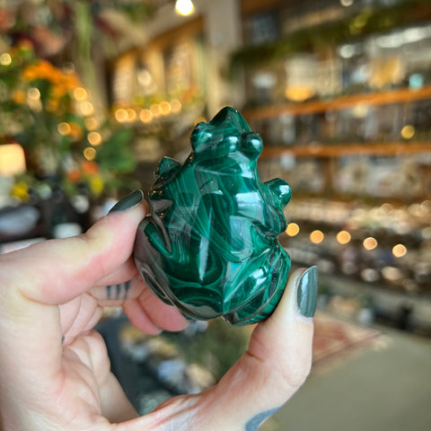 Ravenstone Crystals Malachite Frog "Brandon"