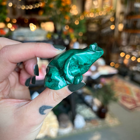 Ravenstone Crystals Malachite Frog "Christine"