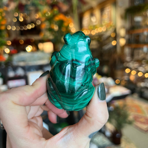 Ravenstone Crystals Malachite Frog "Cynthia"