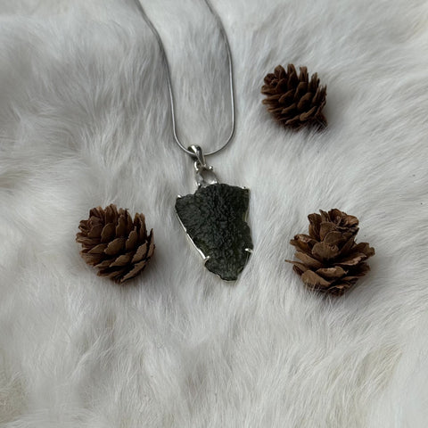 Moldavite Libyan Desert Glass Necklace 