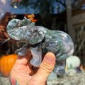 Ravenstone Crystals Moss Agate Elephant "Diego"