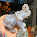 Ravenstone Crystals Moss Agate Elephant "Edith"