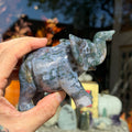 Ravenstone Crystals Moss Agate Elephant "Nadia"