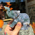 Ravenstone Crystals Moss Agate Elephant "Nadia"