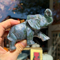 Ravenstone Crystals Moss Agate Elephant "Quinn"