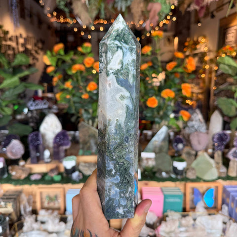 Ravenstone Crystals Moss Agate "Max"