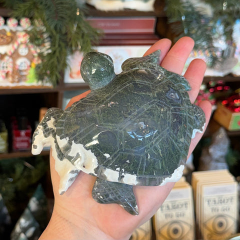 Ravenstone Crystals Moss Agate Sea Turtle "Andrew"