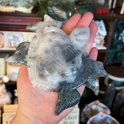 Ravenstone Crystals Moss Agate Sea Turtle "Shelly"