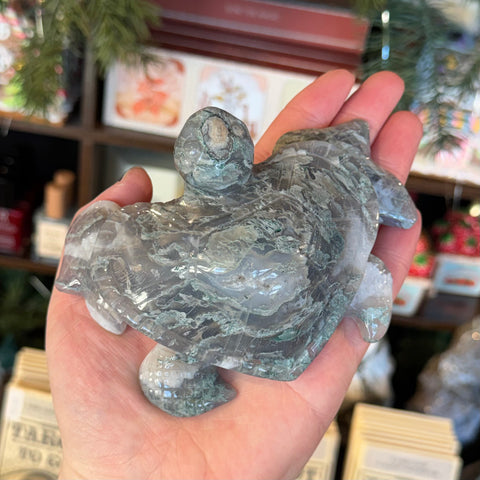 Ravenstone Crystals Moss Agate Sea Turtle "Squirt"