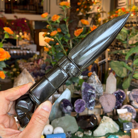 Ravenstone Crystals Obsidian Dagger "Jax"