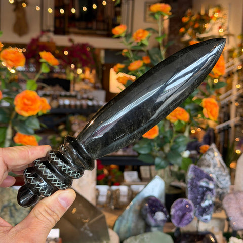 Ravenstone Crystals Obsidian Dagger "Marcus"
