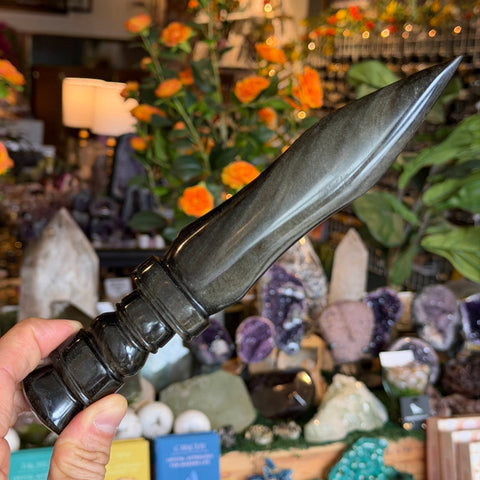 Ravenstone Crystals Obsidian Dagger "Tara"