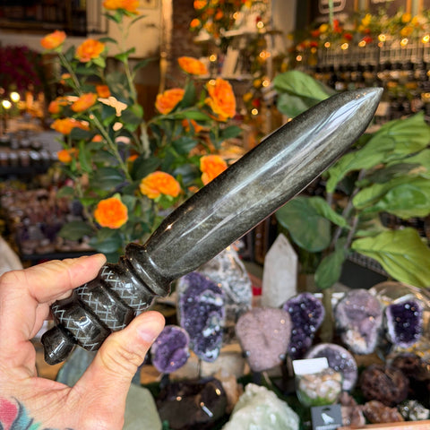 Ravenstone Crystals Obsidian Dagger "Wayne"