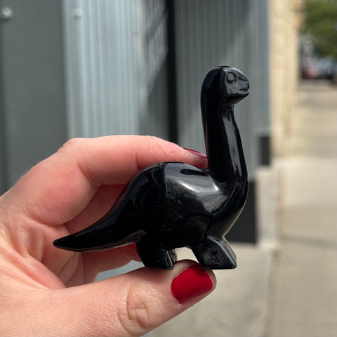 Ravenstone Crystals Obsidian Dinosaur "Janelle"