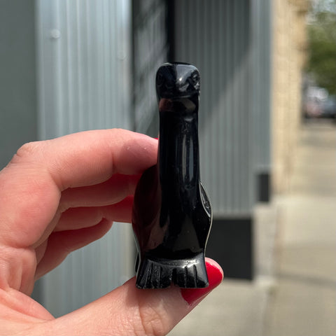Ravenstone Crystals Obsidian Dinosaur "Jeanne"
