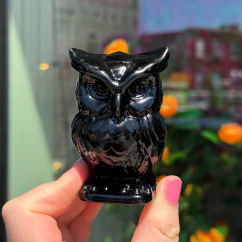 Ravenstone Crystals Obsidian Owl "Dana"