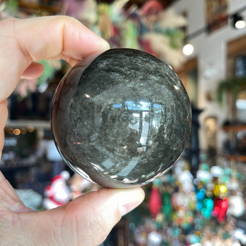 Ravenstone Crystals Obsidian Sphere "Gwen"