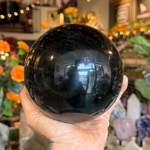 Ravenstone Crystals Obsidian Sphere "Hercules"