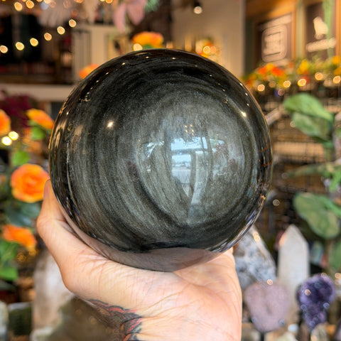 Ravenstone Crystals Obsidian Sphere "Hercules"