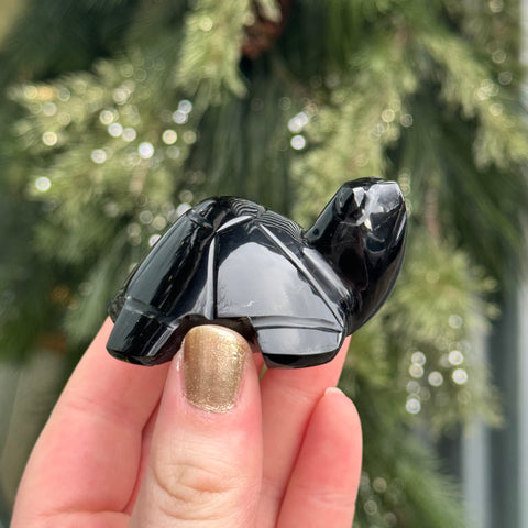 Ravenstone Crystals Obsidian Turtle "Melvin"