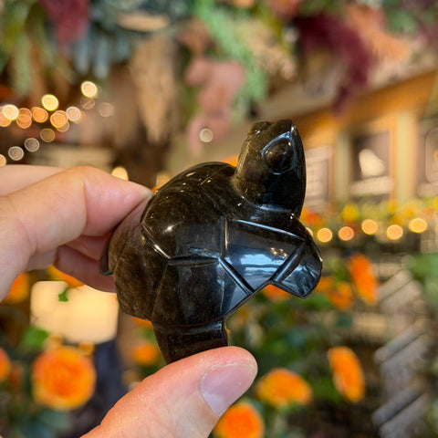 Ravenstone Crystals Obsidian Turtle "Peanut"