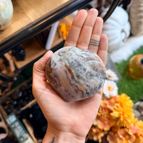 Ravenstone Crystals Ocean Jasper Heart "Rose"