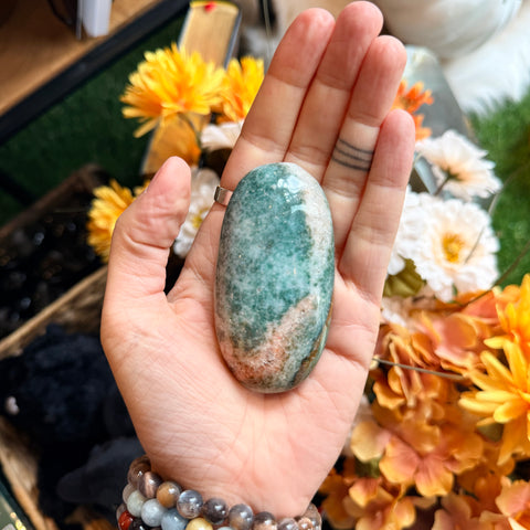 Ravenstone Crystals Ocean Jasper Palm Stone "Elaine"