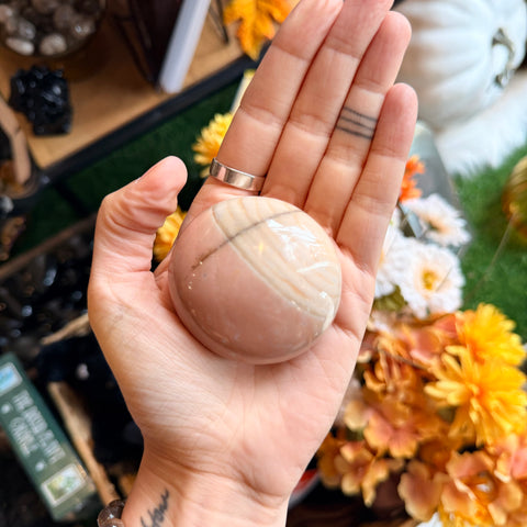 Ravenstone Crystals Ocean Jasper Palm Stone "Zuri"
