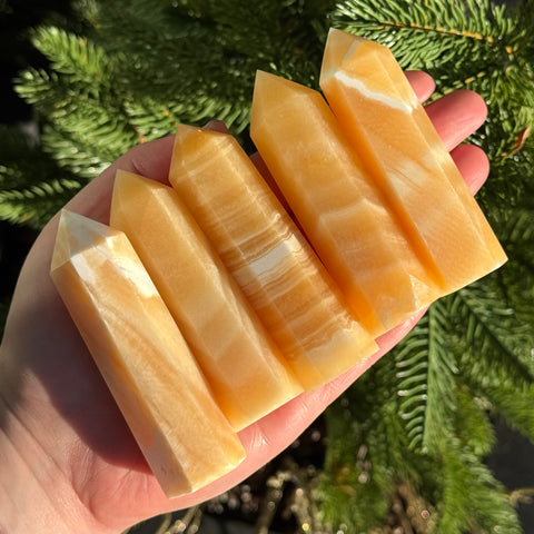 Ravenstone Crystals Orange Calcite Point