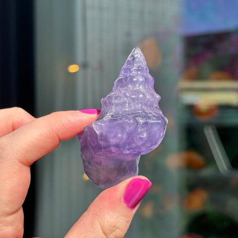 Ravenstone Crystals Purple Fluorite Seashell