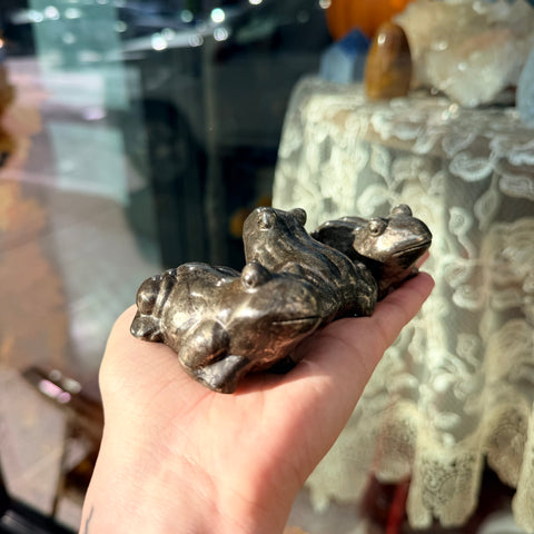 Ravenstone Crystals Pyrite Frog