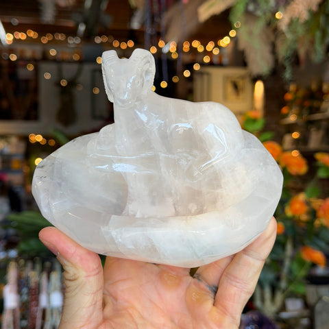 Ravenstone Crystals Quartz Ram Ashtray "Aries"