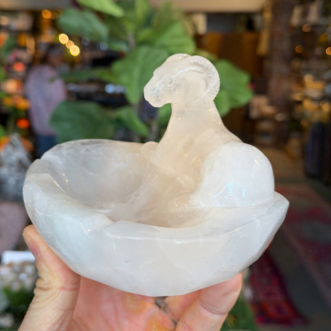 Ravenstone Crystals Quartz Ram Ashtray "Aries"