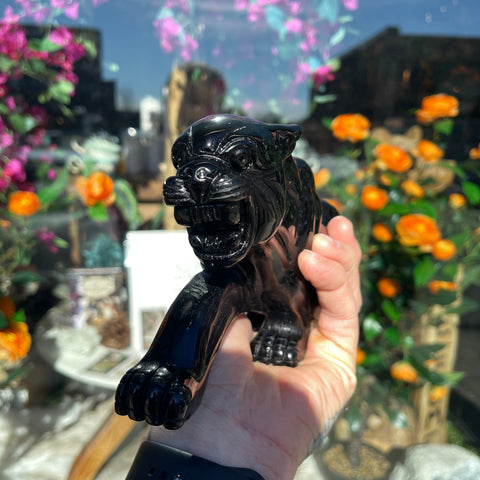 Ravenstone Crystals Rainbow Obsidian Panther "Shuri"