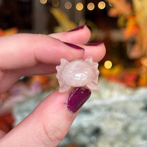 Ravenstone Crystals Rose Quartz Axolotl