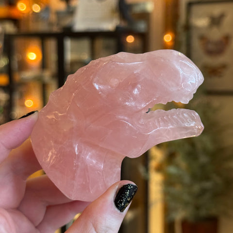 Ravenstone Crystals Rose Quartz Dinosaur "Alan"