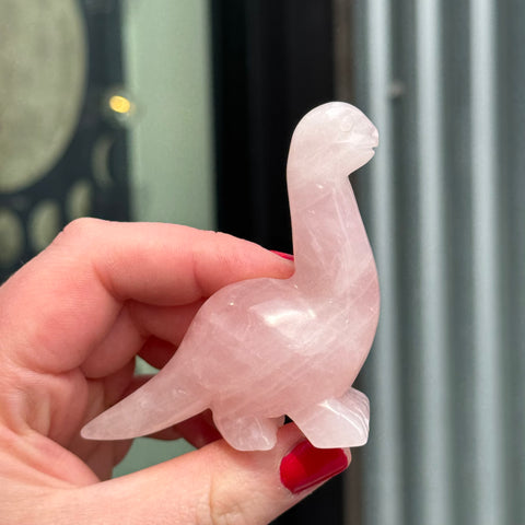 Ravenstone Crystals Rose Quartz Dinosaur "Chase"