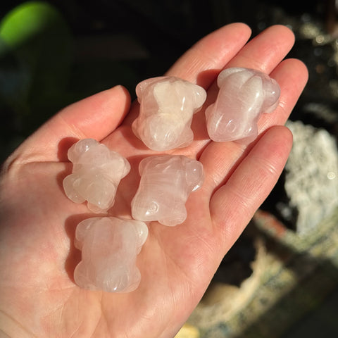 Ravenstone Crystals Rose Quartz Frog
