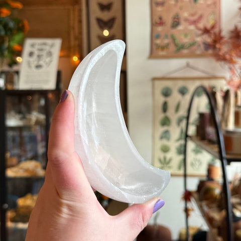 Ravenstone Crystals Selenite Moon Bowl
