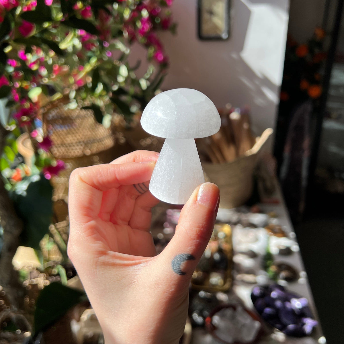 Ravenstone Crystals Selenite Mushroom