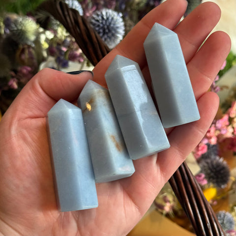 Ravenstone Crystals Size 1 Angelite Point