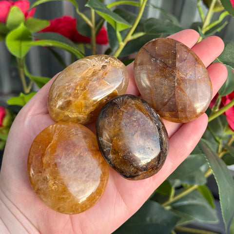 Ravenstone Crystals Size 1 Golden Healer Quartz Palm Stone