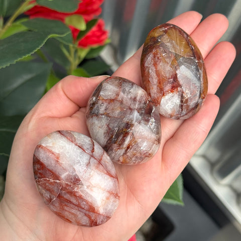 Ravenstone Crystals Size 2 Fire Quartz Palm Stone