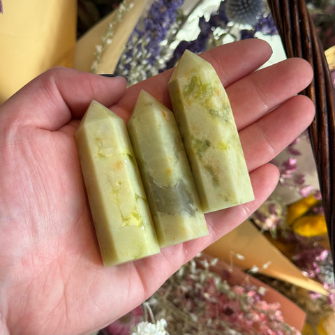 Ravenstone Crystals Size 2 Green Opal Point